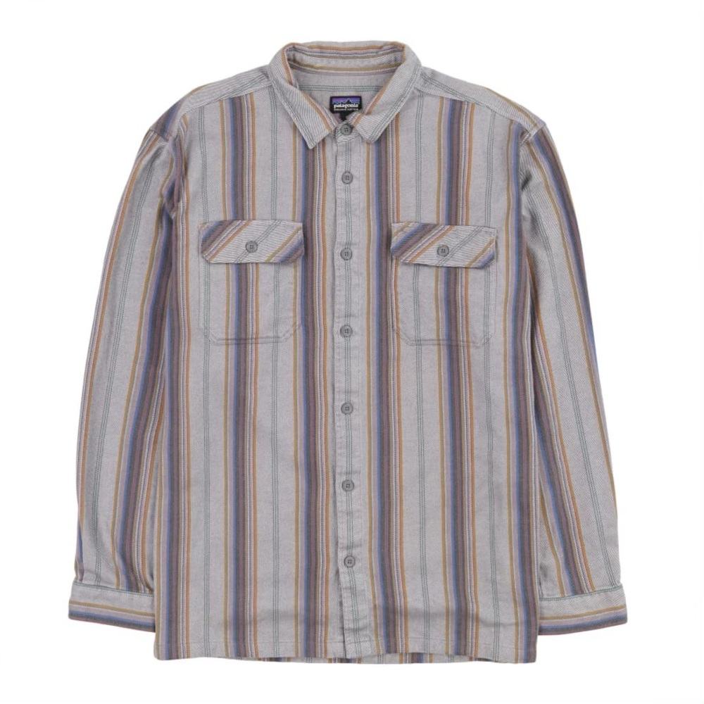 Patagonia Men’s Long Sleeve Fjord Flannel Shirt Grey Medium